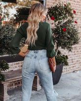 Abbey Drape Knit Sweater - Emerald LUSH-001